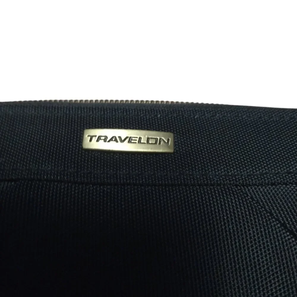 TRAVELON Women's Black Zip Around Wallet  RFID Blocking Travel Nylon 7.5x4”